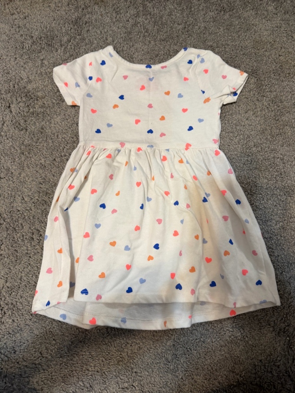 Cat & Jack White Short-Sleeve Dress with Multicolor Heart Print - Picture 3 of 3
